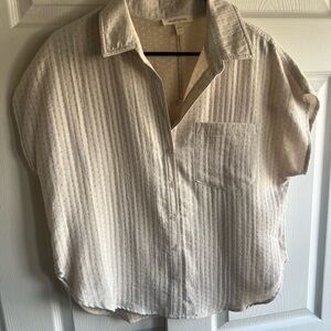 Women's Beige Button Down Shirt